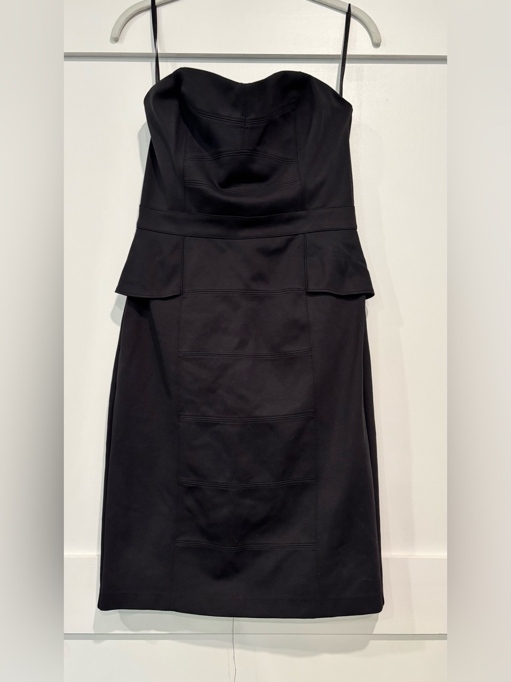 White House Black Market Black Strapless Peplum Mini Dress